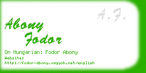 abony fodor business card